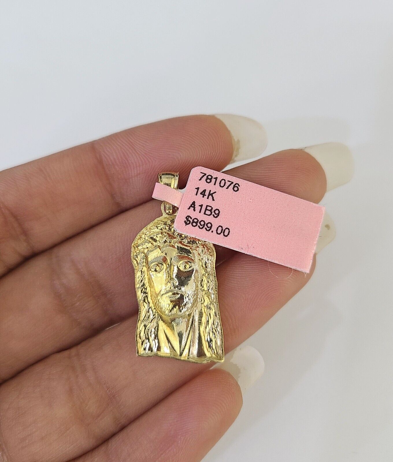 Real 14k Rope Chain Jesus Head Charm Set Yellow Gold 3mm 18 - 30" Necklace Pendant - GoldenlinQ